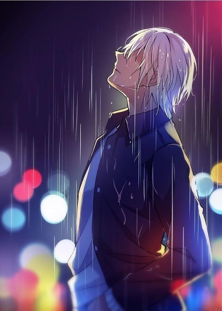 Ảnh anime buồn dưới mưa tạo nên một không gian cảm xúc đầy xót xa và đau lòng, với hình ảnh nhân vật đọng nước trên khuôn mặt và cảm giác cô đơn cùng những giọt mưa rơi.
