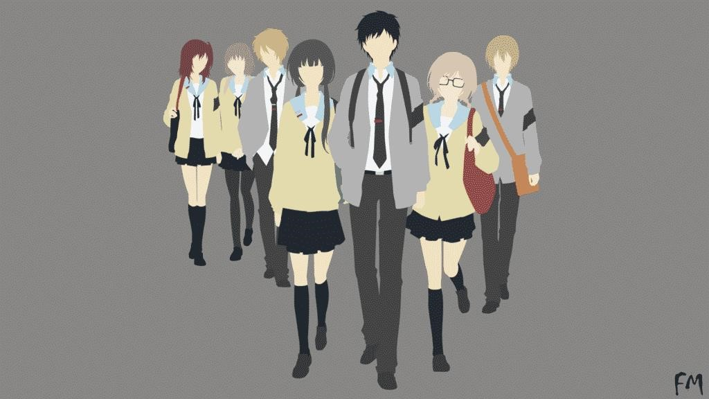Hình ảnh nhóm Anime nam nữ vô cùng độc đáo.