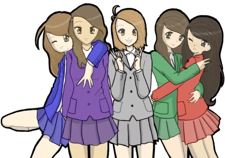 Hình ảnh nhóm Anime các cô gái dễ thương.