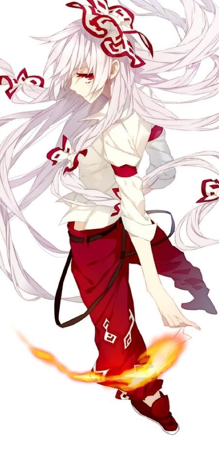 Hình ảnh của một nhân vật nữ trong anime có tóc màu trắng và mắt màu đỏ.