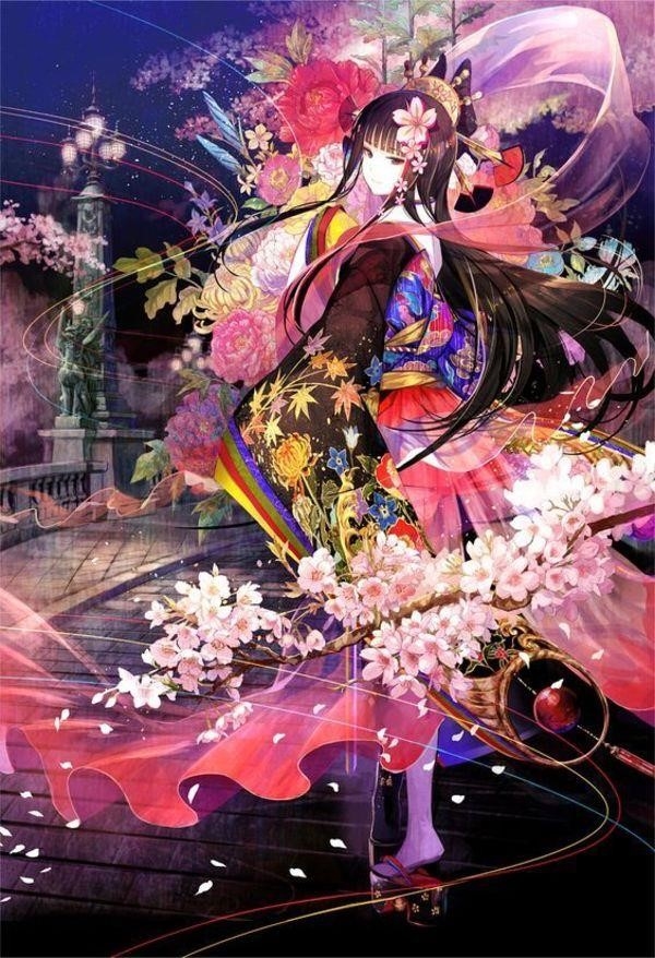 Ảnh anime mặc kimono thường thể hiện nét đẹp truyền thống và tinh tế của văn hóa Nhật Bản, với sự kết hợp giữa trang phục truyền thống và phong cách hoạt hình độc đáo.
