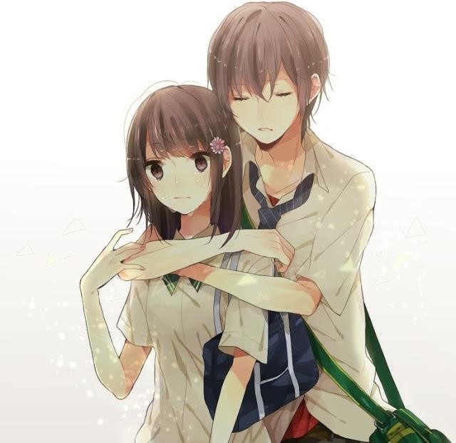 Hình ảnh anime ôm nhau rất đáng yêu