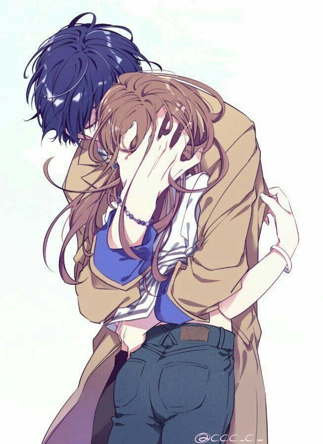 Hình ảnh đẹp của cặp đôi Anime thể hiện tình yêu dễ thương.
