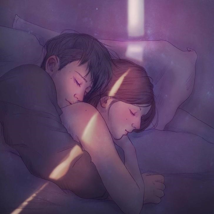 Hình ảnh ôm nhau ngủ đáng yêu nhất.