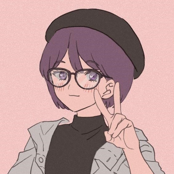 Hình đại diện Anime cô bé mang kính dễ thương.