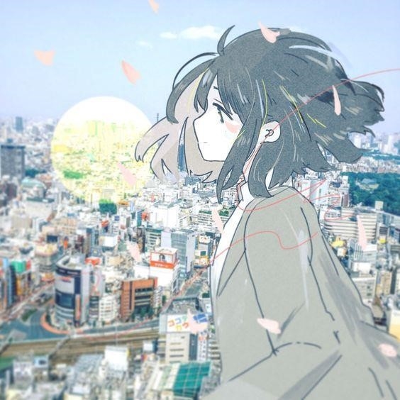 Hình đại diện Anime cô gái tóc ngắn đáng yêu và u buồn.