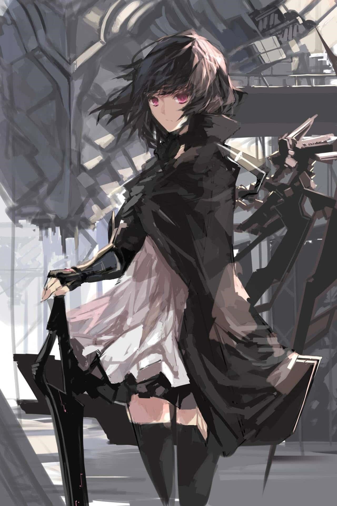 Hình Anime nữ tóc đen ngắn bất thường
