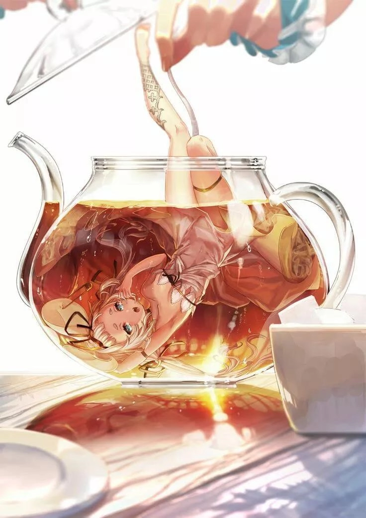 Hình Manga trong chai thủy tinh đẹp độc đáo.
