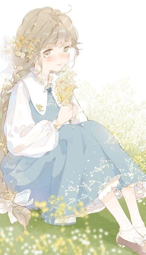 Hình ảnh manga cầm bông hoa tuyệt đẹp và lãng mạn nhất.
