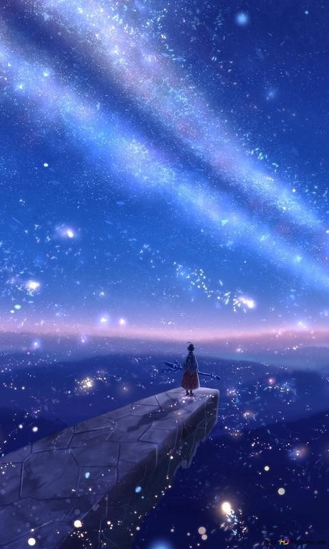 Hình ảnh anime về dải ngân hà tuyệt đẹp.