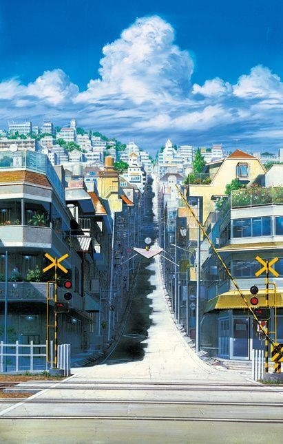 Ảnh anime đường phố cực đẹp mang đến cho người xem một cảm giác thú vị và lạ thường, với màu sắc tươi sáng, kiến trúc độc đáo và sự sống động của nhân vật.