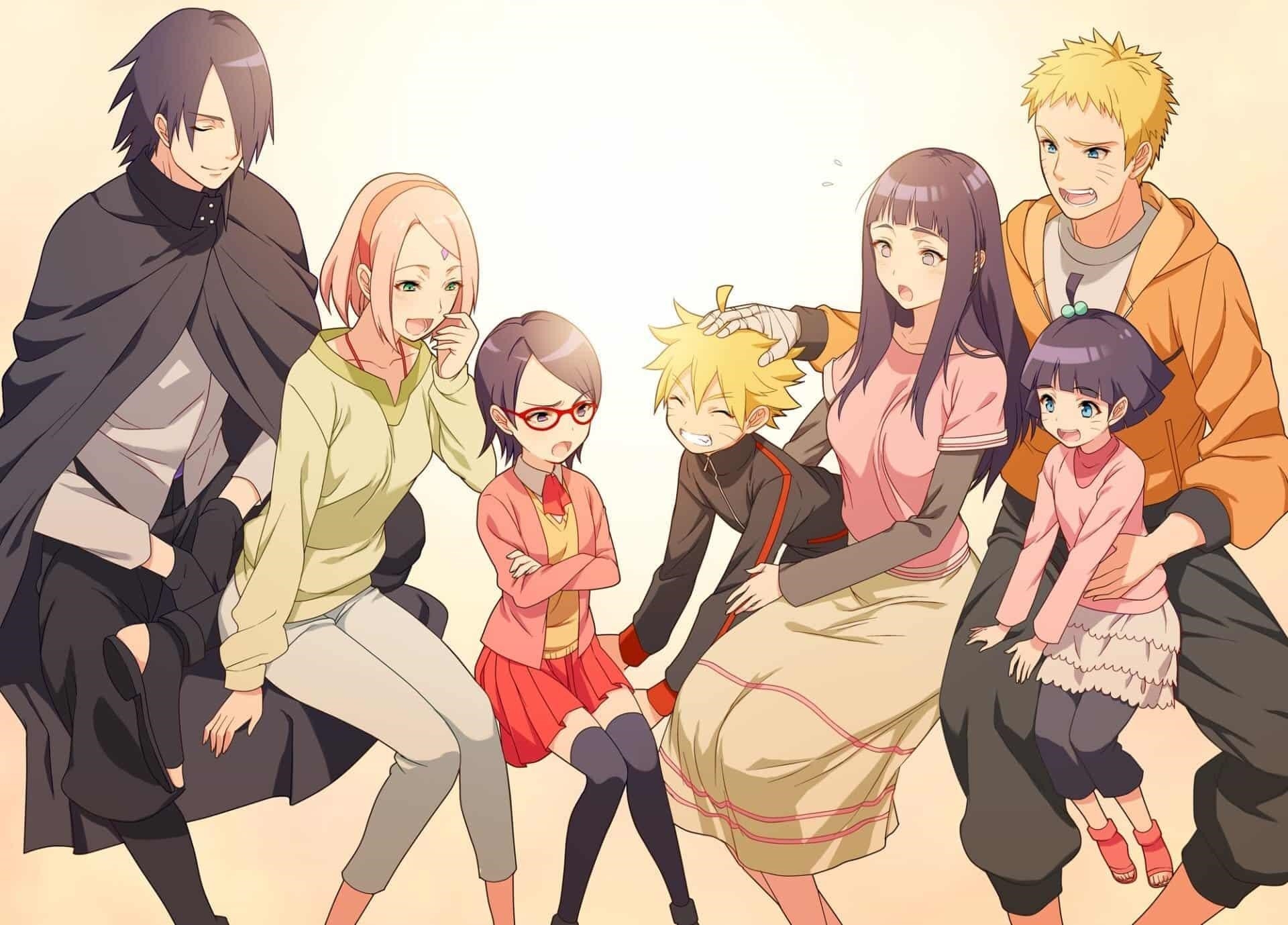 Bức tranh Anime gia đình giàu có dễ thương.