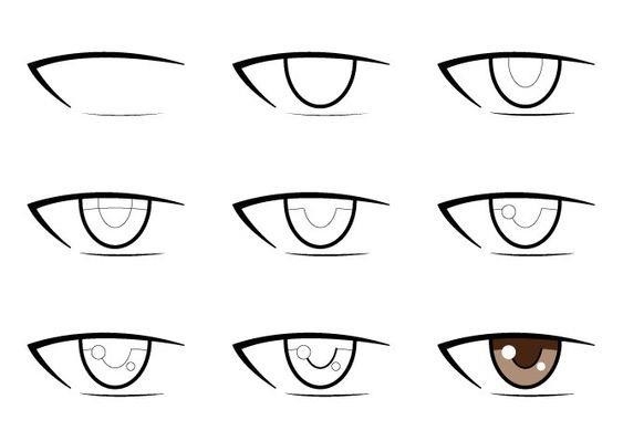Vẽ đôi mắt cho nhân vật anime và manga nam.