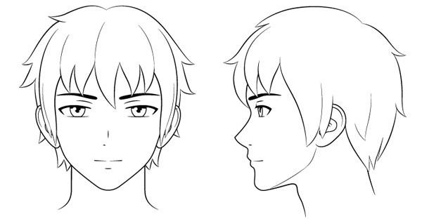 Hướng dẫn vẽ phần đầu và khuôn mặt của nhân vật Anime nam.