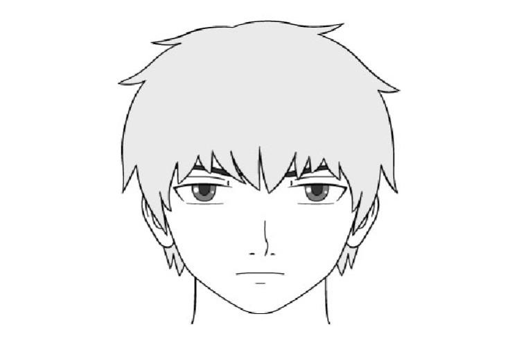 Vẽ khuôn mặt và cái đầu cho nhân vật nam trong anime manga.
