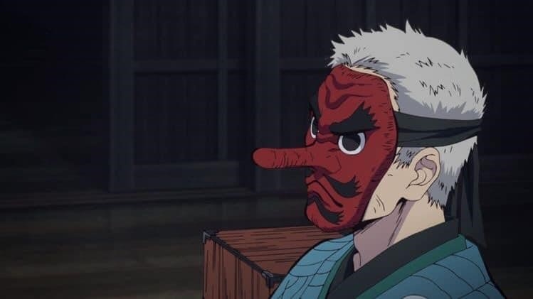 Nhân vật nam trong Anime đội một chiếc mặt nạ gây ấn tượng.