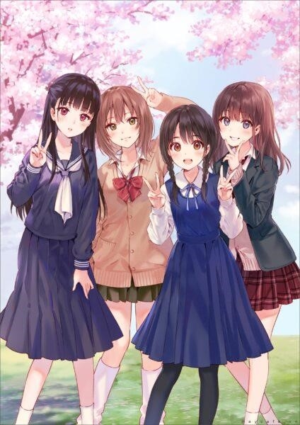 Hình ảnh Anime đẹp của nhóm bạn thân.