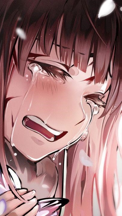 Hình ảnh cô gái Anime đau lòng khóc đau đớn.