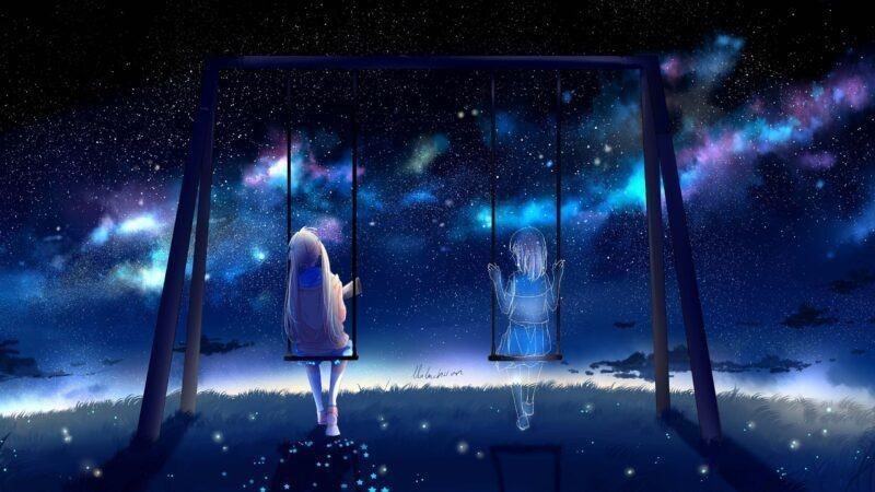 Ảnh Galaxy Anime Phong Cảnh là một bức tranh sống động và tuyệt đẹp, mang đến cho người xem cảm giác như đang lạc vào một thế giới tưởng tượng, với những màu sắc tươi sáng và hình ảnh phong cảnh độc đáo.