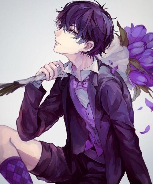 Ảnh trai anime màu tím đẹp nhất.
