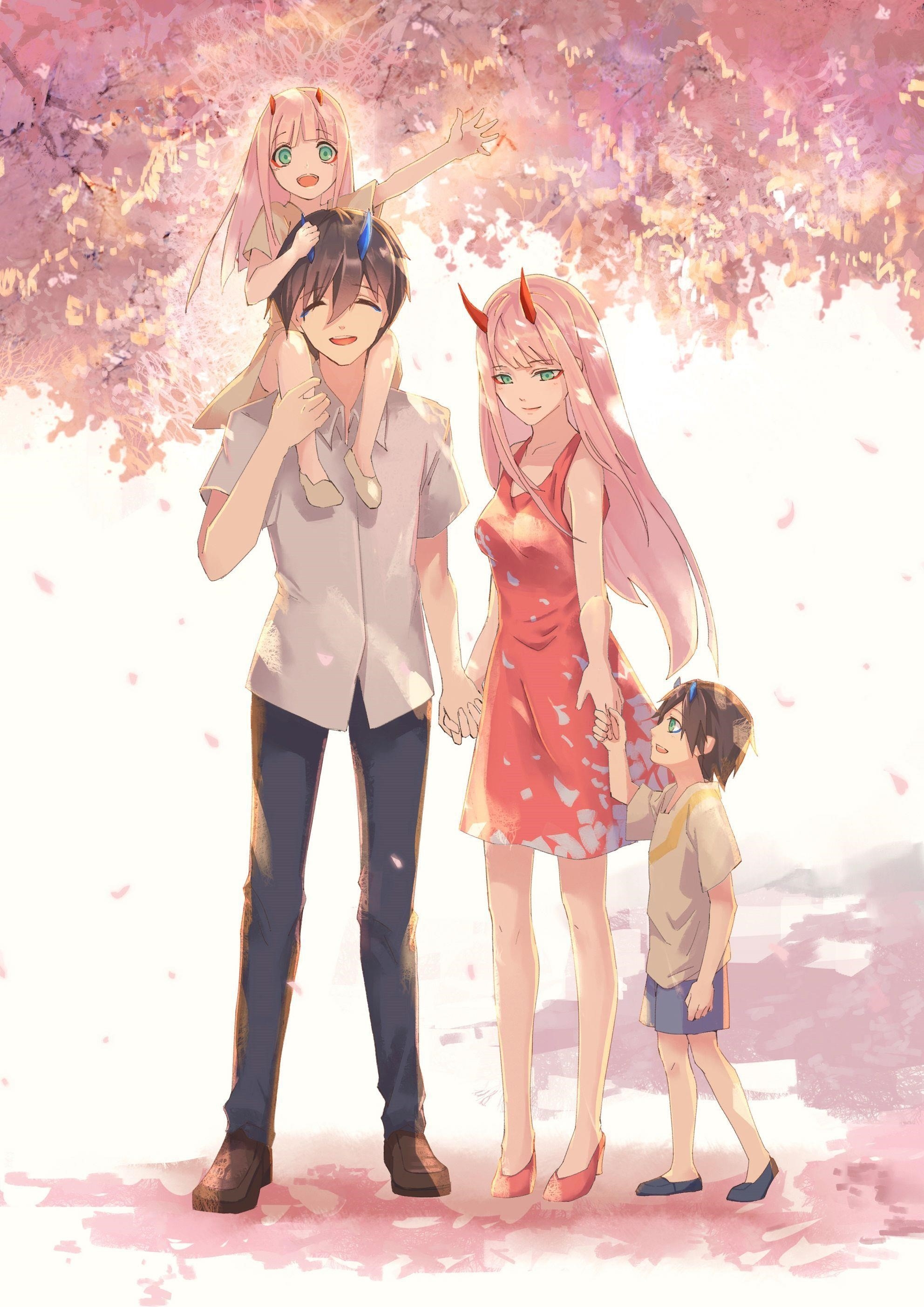 Hình ảnh cho hình ảnh của một gia đình gồm 5 người trong phong cách anime.