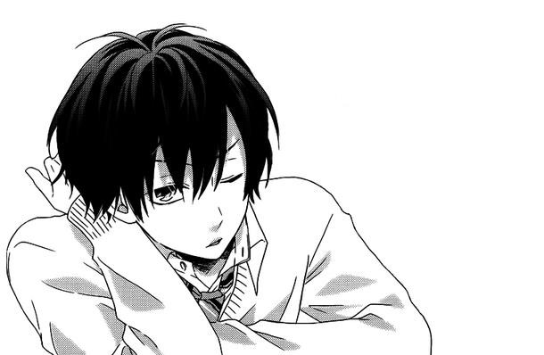Hình ảnh chàng trai Anime phong cách lạnh lùng màu trắng đen.