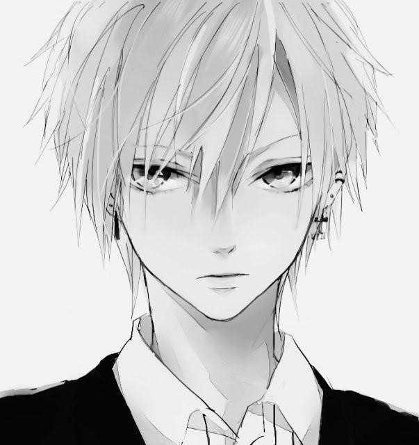 Hình ảnh của một chàng trai Anime với tính cách lạnh lùng, mặc trang phục trắng đen và không biểu lộ cảm xúc.