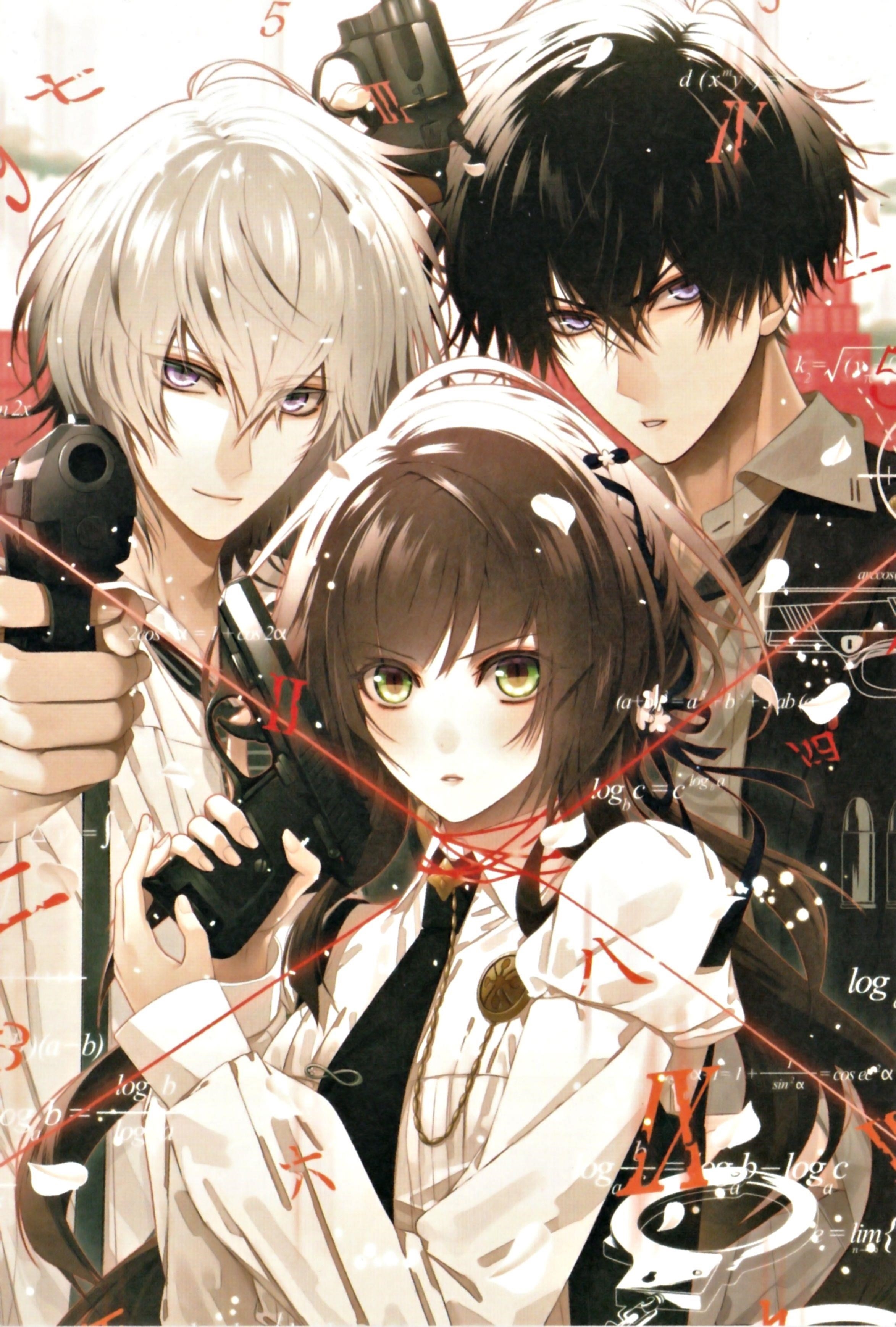 Hình ảnh thể hiện ba người bạn thân trong bộ truyện tranh anime với phong cách hầm hố.