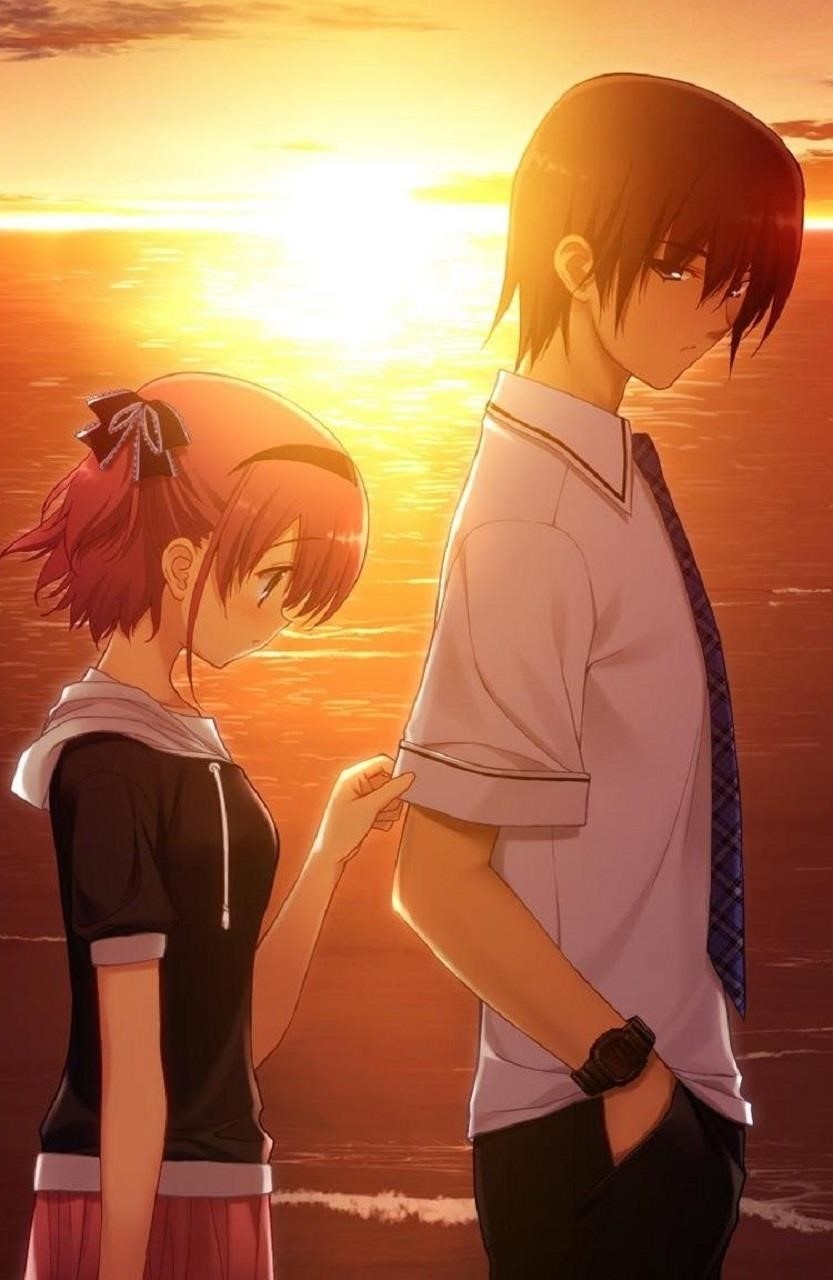 Hình ảnh về cặp đôi anime chia tay.