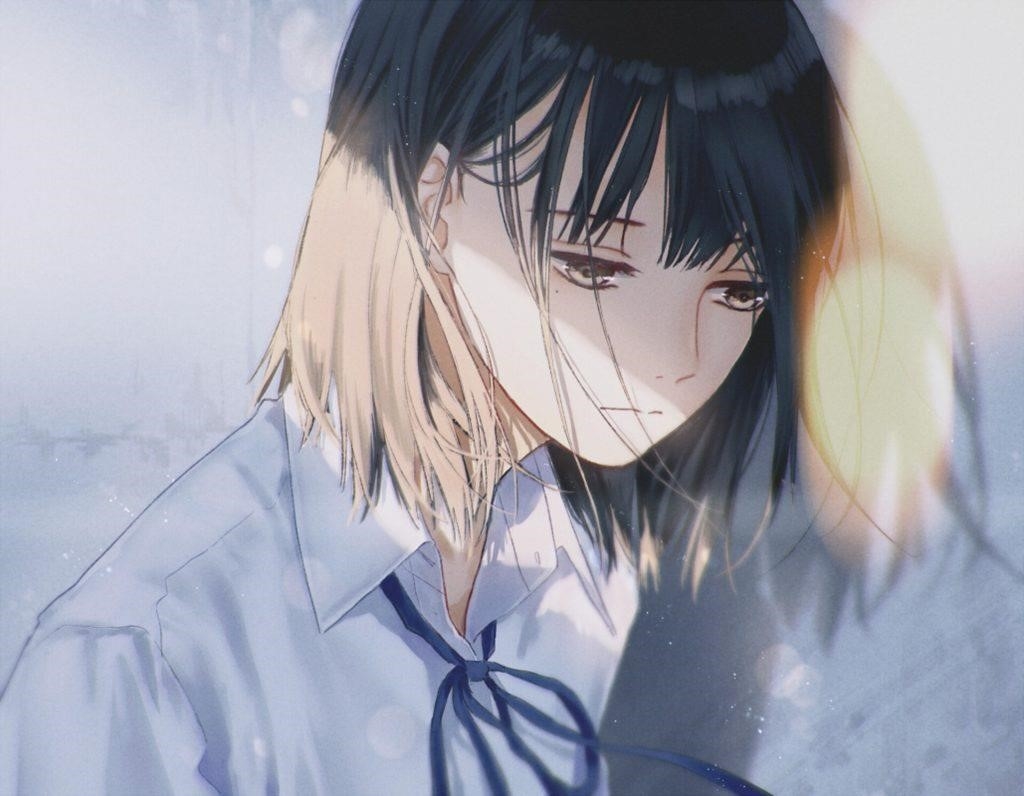 Hình anime khóc thể hiện cảm xúc buồn bã, đau khổ hoặc sự mất mát trong câu chuyện, tạo nên một hình ảnh đầy tình cảm và sự chia sẻ với nhân vật.