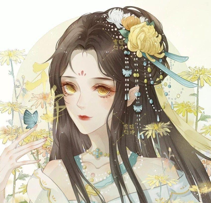 Hình ảnh đẹp của nhân vật nữ trong trang phục cổ trang Trung Quốc trong anime.