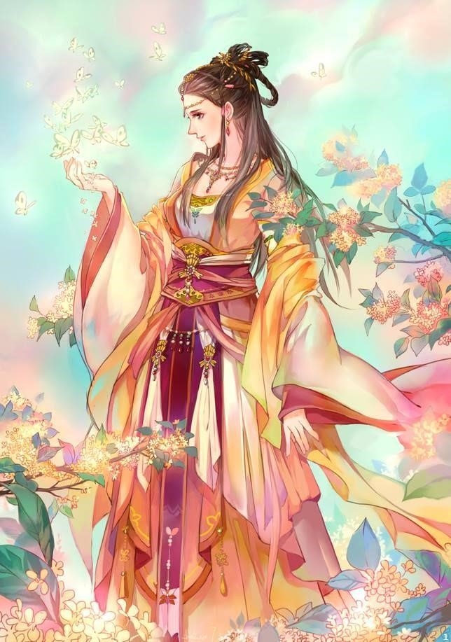 Hình ảnh nhân vật nữ trong phim hoạt hình cổ trang Trung Quốc.