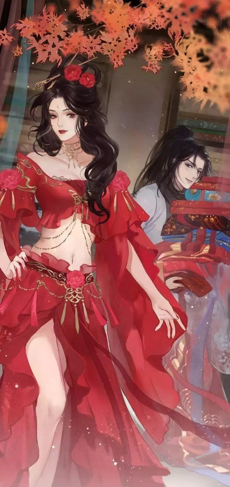 Hình ảnh đẹp của nhân vật nữ trong trang phục cổ trang Trung Quốc trong phong cách anime.