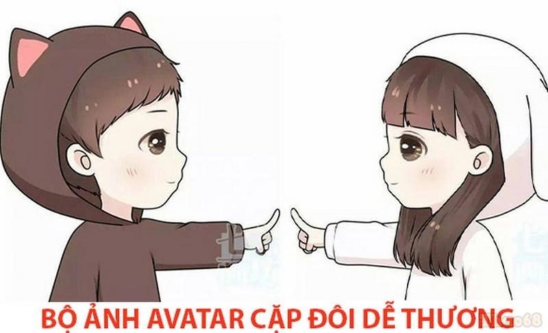 Avatar Anime đôi dành cho nam, nữ đang hẹn hò.