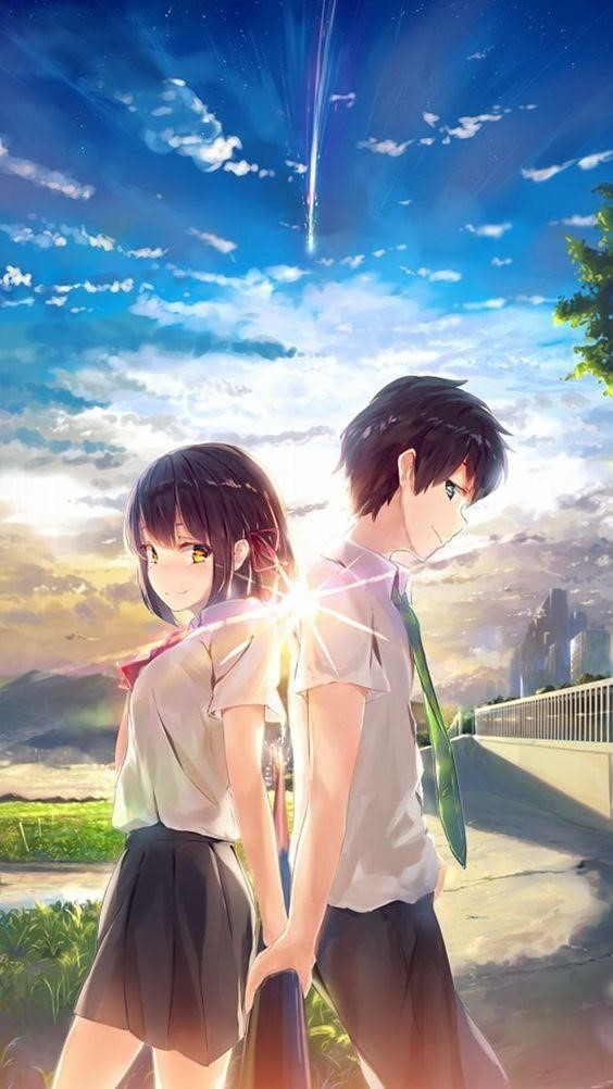 Hình nền cặp đôi anime là một hình ảnh nền được sử dụng để trang trí màn hình điện thoại hoặc máy tính với hình ảnh của hai nhân vật anime đang tương tác và tạo nên một không gian lãng mạn và đáng yêu.