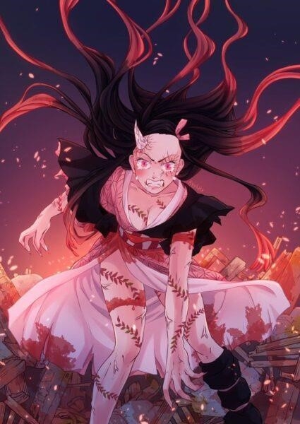 Hình ảnh của anime về kiếm sĩ diệt quỷ rất đẹp.